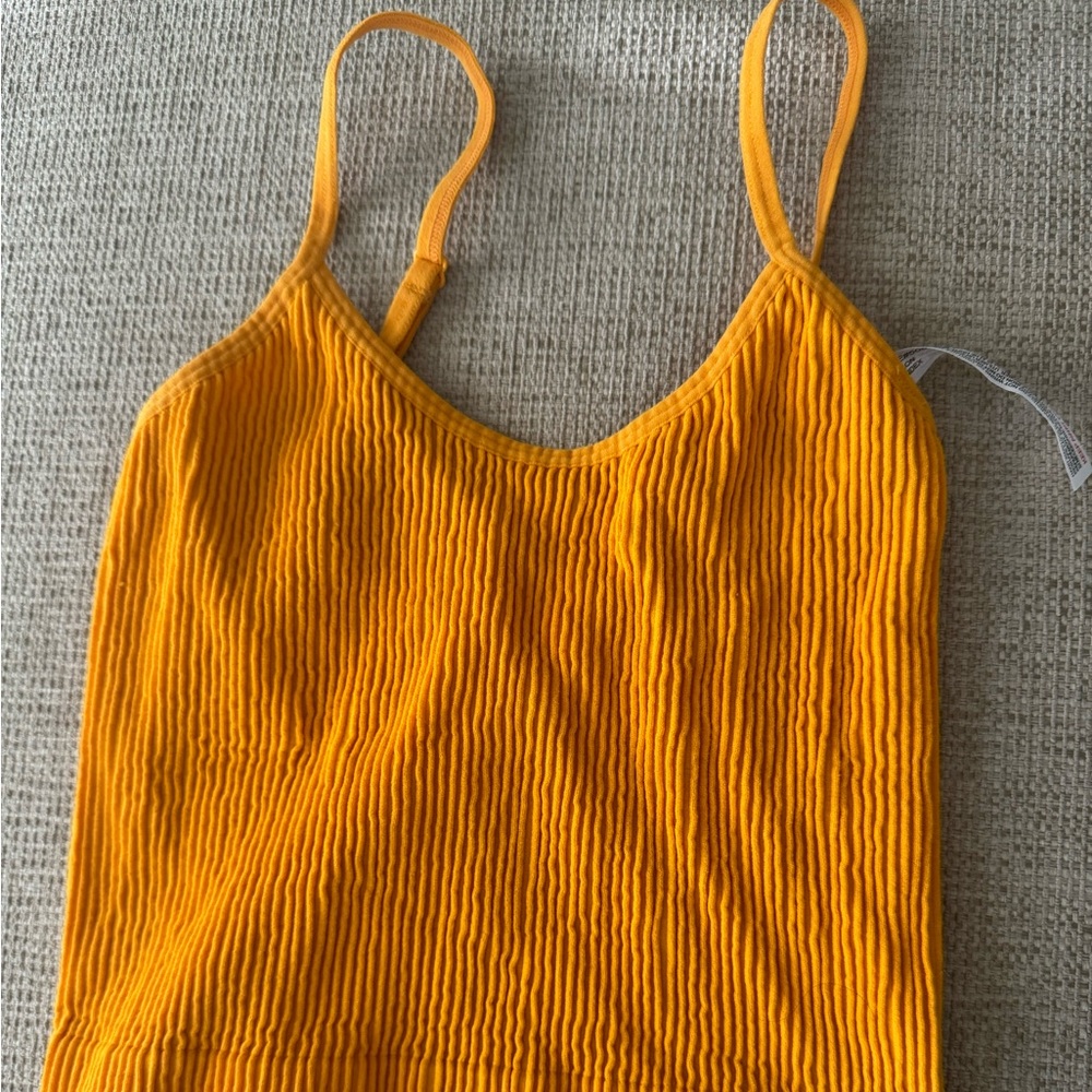 Bright orange ribbed crop top